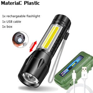 Dual COB Lights USB Rechargeable Headlamp Flashlight IPX Waterproof Lithium Battery Headlight Flashlight Adjustable Camping Fishing Head Light