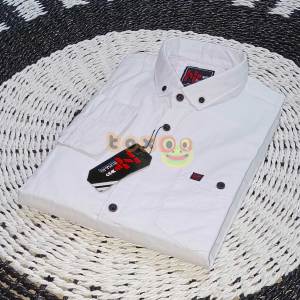 Kemeja pria lengan pendek premium distro motif polos baju kerja casual