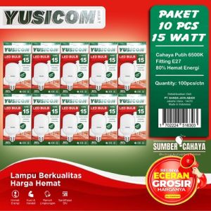 10 PCS Yusicom Lampu LED Kapsul 30W - 5W Murah Berkualitas SNI