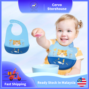 Cartoon Baby Silicone Bibs Adjustable Waterproof Feeding Soft Aprons Children Eating Meal Bibs Silikon Bayi in Malaysia