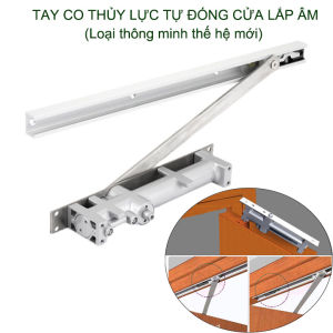 Tay co tự đóng cửa lắp âm thế hệ mới LA3256 thông minh dùng cho cửa 30-80kg (Hợp kim nhôm inox 304)