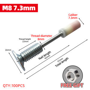 Threaded nails for nail gun with Nut Screws Fasteners bolts and nuts M8 Nails For Construction
