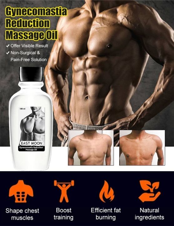 Male Breast Massage Oil for a Sculpted Chest and Defined Abs