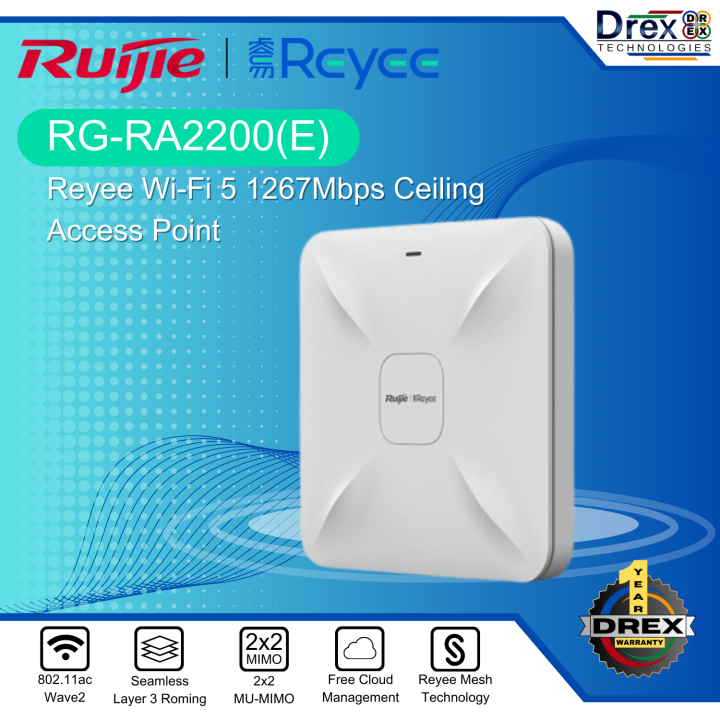 Ruijie RGRAP2200(E) AC1300 Dual Band Gigabit Ceiling Mount Access Point Lazada PH