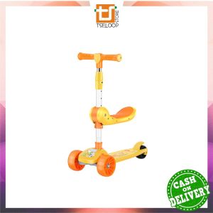 OFM-M290 Mainan Anak Skuter Otoped Sepeda Duduk 3 Roda 2in1 Ada Musik Lagu Lampu Scooter Anak roda nyala