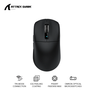 Attack Shark R6 Ultralight Tri Mode Wireless Wired 8K PAW3950MAX Ice-feeling Coating Gaming Mouse