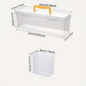 Carrying Tool Box Sturdy Portable Screw Tool Box Hardware Organizer Transparent Detachable Section Storage Box Workbench