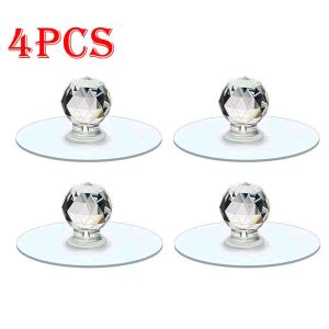 2/4Pcs Punch-free Crystal Drawer Handle Self-Adhesive Acrylic Knobs Cabinet Wardrobe Furniture Pulls Handle Hanger Hooks
