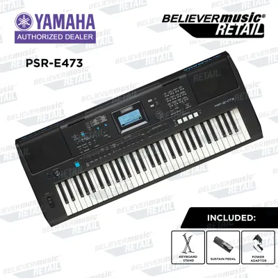 Yamaha PSR-E473 61-key [With Keyboard Adapter Keyboard Stand and Keyboard Sustain Pedal]