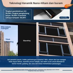 Stiker Jendela Dan Kaca Film Stiker Kaca Film Perspektif Tunggal Anti-intip Isolasi Panas Anti-ultraviolet