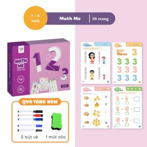 [NHẬP MÃ LAZSOCIAL50K]  Học Liệu Giáo Dục Sớm Cho Bé Tập Viết Vẽ Thông Minh Xóa Được kèm Bút và Mút xóa - Lalala Baby