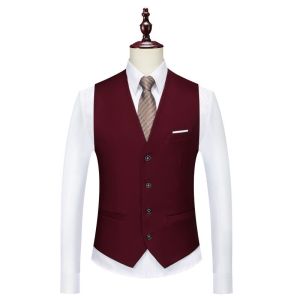 GUKENRO Waistcoat For Men Pure Color Slim Fit Formal Wear Working Wedding Male Vest of Suit Boyfriend Gift 122#