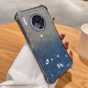 VRQR Phone Case for Huawei Mate 30 Pro Transparent Glitter Shell with High-end Butterfly Bracket