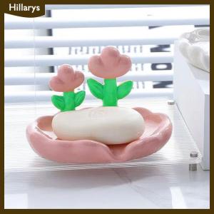 [Hillarys] Creative Floral Soap Box Draining Non-slip Soap Dish Bathroom Accessories Sea White Soap Holder For Home Bath
