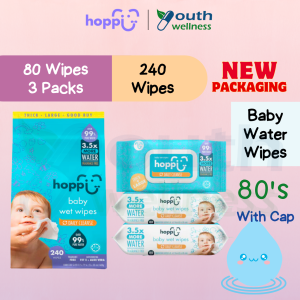[BO3] 80s Hoppi WATER Wet Wipes 80s Bundle of 3