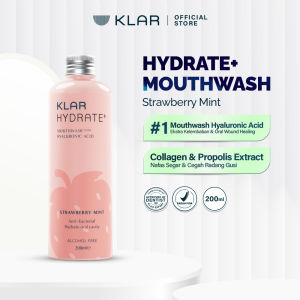 KLAR Hydrate+ Mouthwash with Hyaluronic Acid | Obat Kumur untuk Atasi Mulut Kering Gusi Sensitif & Perawatan Bau Mulut dalam 1 Menit