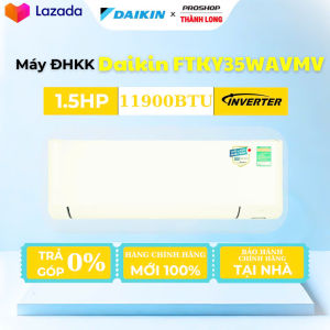 TRẢ GÓP 0 PHẦN TRĂM LẮP ĐẶT MIỄN PHÍ TẠI KHU VỰC TỈNH BÌNH THUẬN  Máy lạnh Daikin Inverter 1.5HP FTKY35WAVMV Thương hiệu Nhật Bản Daikin Tiêu thụ điện 1kWh Kích thước ống đồng 6 10  nhãn năng lượng 5 sao  BẢO HÀNH 1 NĂM LINH KIỆN 5 NĂM MÁY NÉN