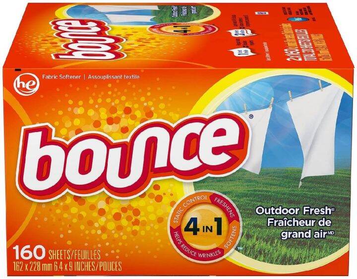 Bounce Fabric Softener And Dryer Sheets, Outdoor Fresh, Dryer Sheets ...