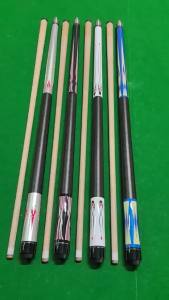 ไม้คิวเก้าลูกหรูหราสำหรับการค้าต่างประเทศ สไตล์จีน ไม้คิวแบล็คเอท ขนาด 13 มม. หัวใหญ่ 1/2 ไม้คิวแยก มีในสต็อกขายส่ง