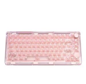 KiiBOOM Phantom 81 V2 Crystal Gasket-Mounted USB-C Wired/Bluetooth5.0/2.4GHz Wireless Mechanical Keyboard South-facing LED Hot-swap