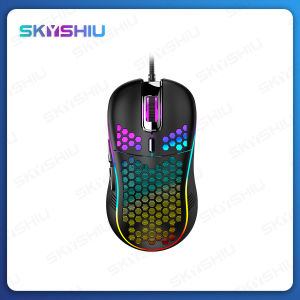 SKYSHIU M1 RGB Hollow Mouse Wired Gaming Mouse Lightweight Compatible with PC/Computer/Laptop