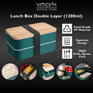 VMARK Bamboo Bento Lunch box Food Warmer Food Carrier Food Container  Bowl Bekas Makanan Beg Bekal Makanan Sekolah日式便當盒饭盒