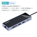 USB C Laptop Docking Station Dual Monitor, ORICO 12 In 1 USB C Hub Adapter Triple Display พร้อม HDMI 4K, DisplayPort 60HZ, Ethernet,PD3.0 100W,พอร์ต USB 4พอร์ต,เสียง3.5มม. Tf/sd สำหรับ MacBook, Windows และ Android. 