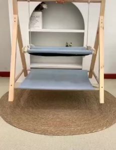 【MY Local Send】Wooden Double Cat Hammock Swing Bed Cat Hammock Bed Cat Bed Cat Nest Hanging Cat House Tilam Buaian Kucing 双层猫吊床