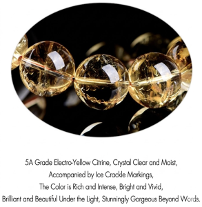 SG local Natural Power Citrine Gemstone Bracelet High Clarity 6A Grade Pure Intense Golden Texture Smooth Round Stone Beads Spiritual Healing Jewelry