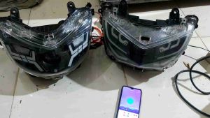 HEADLAMP CUSTOM NMAX NEW LAMPU DEPAN ALL MEW NMAX PROJIE BILED LAZY EYE