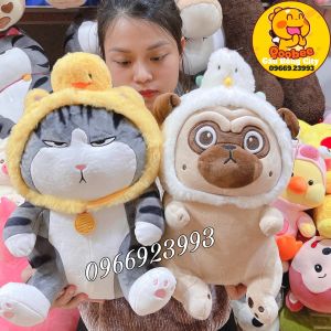 Gấu Bông Chó Nô Tài - Mèo Hoàng Thượng Cosplay - Chó Mèo Bông Cao Cấp