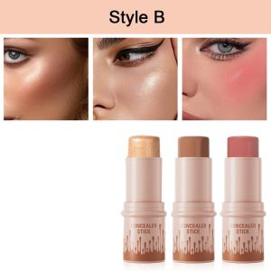 RERAT 3Pcs แมตต์ธรรมชาติ ชุดแท่งคอนทัวร์ หลากสี สามมิติ ปากกาคอนทัวร์รูปหน้า V แต่งหน้า ไม่ซึมน้ำ ปากกาคอนซีลเลอร์ปรับแต่ง ปรับแต่งคอนซีลเลอร์