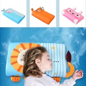 Baby Pillows Toddler Summer Foam Bed Pillows Breathable Slow Rebound Baby Cartoon Neck Nursing Pillow Travel Cushion Bedding2026