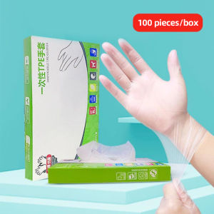 【1/3/5 Boxes】100pcs Disposable TPE Food Grade Gloves Kitchenware Cooking Cleaning Tool 100 Pieces Disposable Food Grade Gloves earphea earphea