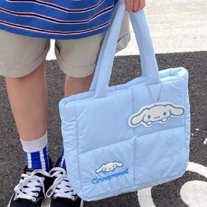 Sanrio Plush Bag Kawaii Hello Kitty Kuromi Cinnamoroll Tote Bag for Women Cute Handbags Shoulder Crossbody Bag