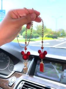 Cartoon cute car pendant high-end car interior decoration rearview mirror decoration safety symbol pendant goddess style