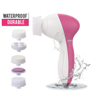 5 In 1 Face Brush Cleanser Face Massager Electric Rotating Electric Face Wash Brush Beauty Tool Exfoliating Blackhead Removal Skin Deep Washing Massage Brush Facial Brush Cleanser Device Face Skin Care Tool Pore Cleaner Facial Massager berus muka