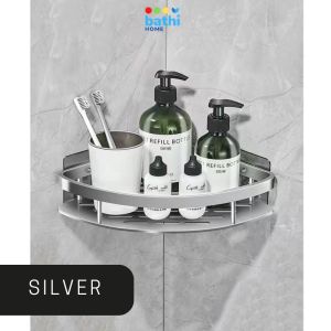 BATHI Rak Sudut Kamar Mandi Dapur Alumunium 1 Susun Anti Karat