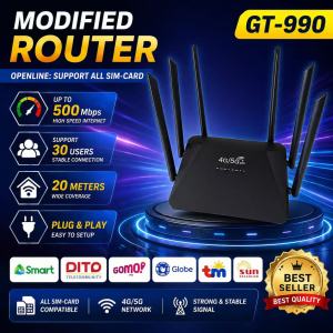 🔥9.9 MEGA SALE🔥 GT990 4G LTE WiFi Router Openline Unlocked SIM Card Router 500Mbps High Speed Wireless Home Internet Modem 5 Year Warranty