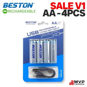 BESTON AA 1.5V 1.5 Volts V USB-C Rechargeable Li-ion Travel Battery 2200mwh 2AC-60 2AC-80 MVP CAMERA