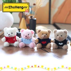zhuheng 1 Piece Cute Sweater Bear Plush Pendant Toy Soft Stuffed Animal Small Bear Doll Keychain Lovely Birthday Gifts For Girl Boy