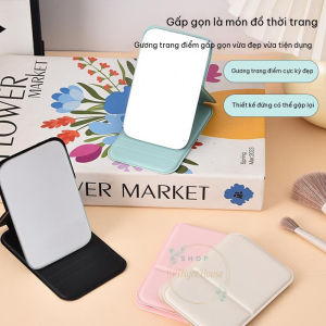 Gương Trang Điểm Gấp Mini Bằng Da Pu Chống Thấm Nước Độ Nét Cao Dễ Mang Theo