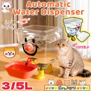 3/5L Pet Automatic Water Dispenser Pet Feeder Transparent Large Capacity Pet Water Bottle