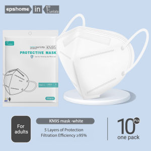 EPSHOME 100pcs Kn95 Face Mask Medical Malaysia 5 Ply Kn95 Face Mask Medical Certify by Kkm Original Kn95 Mask Washable Mask for Adult Reusable Protection Face Mask(ready Stock)kn 95 medical mask