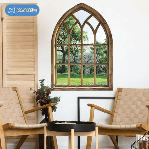 MLADEN 2Pcs Arched Fake Window Wall Sticker Green Forest View Living Room Bedroom Entryway Removable Decal