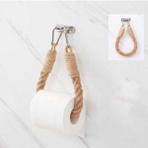 Wood Rope Tissue Paper Roll Holder Home Hotel Bathroom Decoration