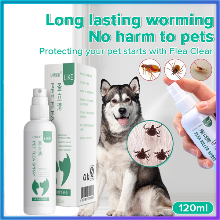 Pet Anti Flea Spray Dog Cat Tick and Flea Removal Spray Flea Eggs/ Lice ...