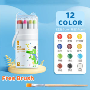 Kids Non-Toxic Washable Crayons 12-48 Colors Rotatable Dust-Free No Dirty Hands for School Home Art