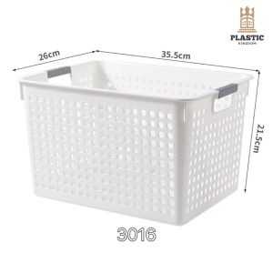 Plastic Storage Basket Organizer Stackable Multipurpose Ventilated Kitchen Bathroom Home Laundry Pantry Essentials Items