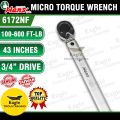 Hans Click Torque Wrench Heavy Duty Tools 6172NF 3/4  Drive 42 inch | 100-600 ft lbs. 